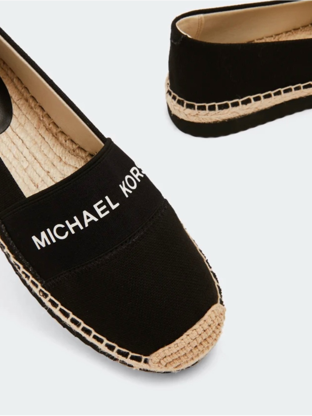 MICHAEL Michael Kors Black Espadrille Slip-Ons with  Trim